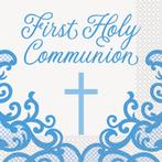Communie Servetten Blauw First Holy Communie, Verzenden, Nieuw