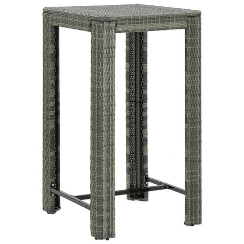 vidaXL Tuinbartafel 60,5x60,5x110,5 cm poly rattan grijs, Tuin en Terras, Tuintafels, Nieuw, Verzenden
