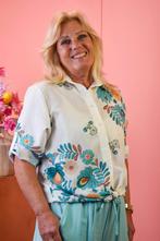 Blouse leaves turquoise, Kleding | Dames, Blouses en Tunieken, Ophalen of Verzenden, Nieuw