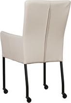 Set van 6 Crème leren moderne eetkamerstoelen - met armleuni, Huis en Inrichting, Stoelen, Nieuw, Leer, Ophalen of Verzenden, Modern
