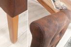 Elegante stoel CASA vintage bruin met decoratieve knopen, Nieuw, Ophalen of Verzenden