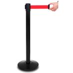 Afzetpaal | PREMIUM | Zwart | Incl. Afzetlint (Rood) |, Verzenden, Nieuw in verpakking