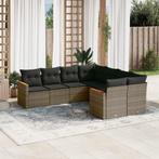 vidaXL 8-delige Loungeset met kussens poly rattan grijs, Verzenden, Nieuw, Rotan, Loungeset