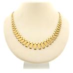 Gouden Cleopatra collier | 43,5 cm (schakelketting), Sieraden, Tassen en Uiterlijk, Kettingen, Ophalen of Verzenden, Gebruikt