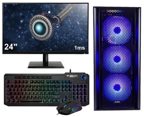 AMD Ryzen 7 5700G 8-Core Budget Game PC SET met RGB LED v..., Computers en Software, Desktop Pc's, Nieuw, Ophalen of Verzenden