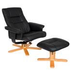 TV-fauteuil met krukje model I - zwart/beige, Nieuw, Verzenden