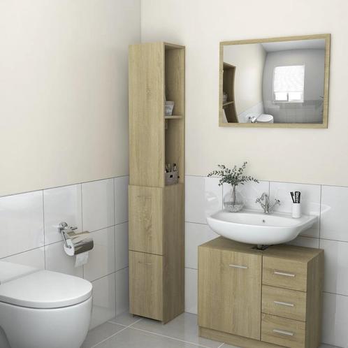 vidaXL Badkamerkast 25x26,5x170 cm bewerkt hout sonoma, Huis en Inrichting, Badkamer | Badkamermeubels, Nieuw, 150 tot 200 cm