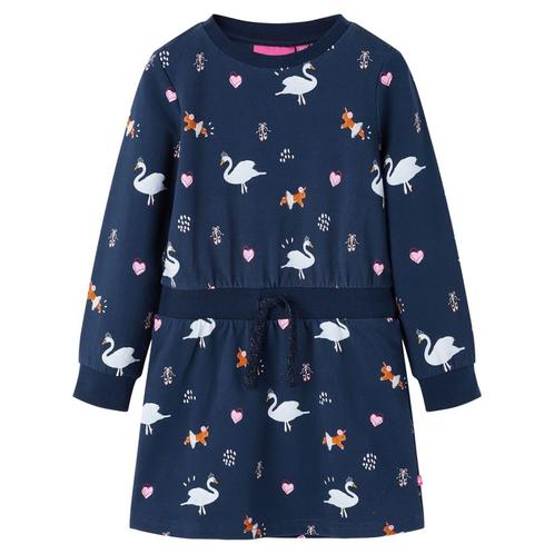vidaXL Kinderjurk met lange mouwen 116 marineblauw, Kinderen en Baby's, Kinderkleding | Overige, Nieuw, Verzenden