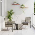 vidaXL Tuin Bistro Set 3 pcs Grijs Poly riet, Verzenden, Nieuw, Rotan