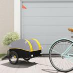 vidaXL Fietstrailer 30 kg ijzer zwart en geel, Fietsen en Brommers, Fietsaccessoires | Aanhangers en Karren, Verzenden, Nieuw