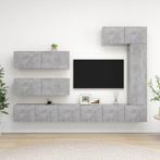 vidaXL 7-delige Tv-meubelset bewerkt hout betongrijs, Huis en Inrichting, Minder dan 50 cm, Verzenden, Nieuw, Minder dan 100 cm