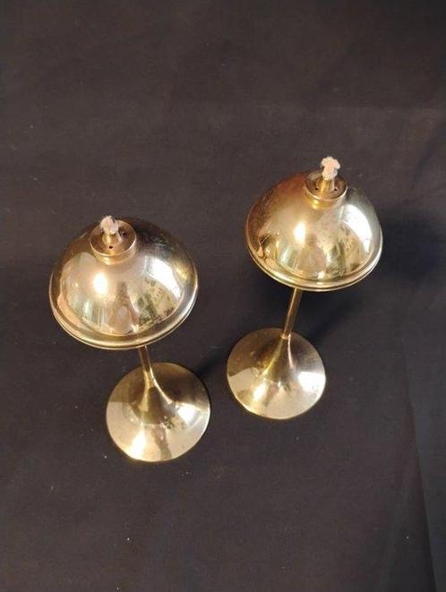 Olielamp (2) - Messing - Deense olielampen, Antiek en Kunst, Kunst | Designobjecten