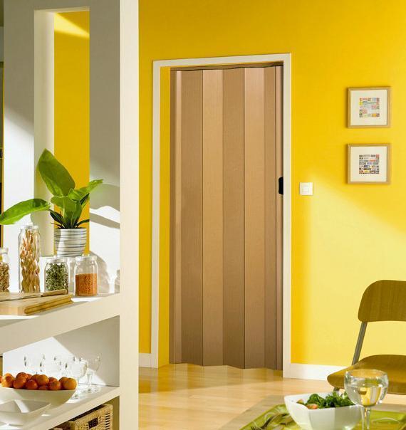 Luxe ruimtebesparend Grosfillex vouwdeur Una in kleur beuken, Doe-het-zelf en Verbouw, Deuren en Horren, Vouwdeur, Nieuw, Kunststof