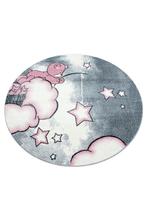 Rond Kindervloerkleed | Kids | Beer | Roze | 120x120 cm, Verzenden, Nieuw