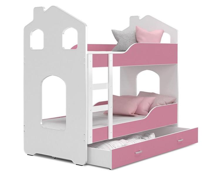Stapelbed Roze | 160x80 Huisbed | Incl. Matras | OP=OP, Kinderen en Baby's, Kinderkamer | Bedden, 70 tot 85 cm, 160 tot 180 cm