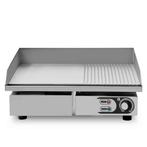 HCB Bakplaat - 1/2 geribbeld - 55 cm - 230V - RVS, Verzenden, Nieuw in verpakking, Fornuis, Frituur en Grillen