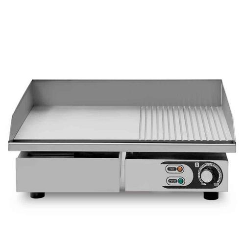 HCB Bakplaat - 1/2 geribbeld - 55 cm - 230V - RVS, Zakelijke goederen, Horeca | Keukenapparatuur, Nieuw in verpakking, Fornuis, Frituur en Grillen