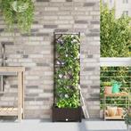 vidaXL Plantenbak met latwerk 40x40x125,5 cm bruin, Tuin en Terras, Bloembakken en Plantenbakken, Verzenden, Nieuw, Minder dan 60 cm