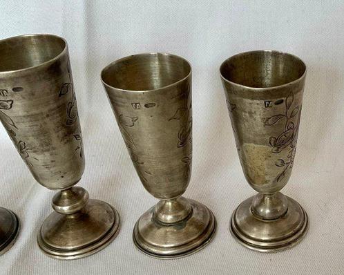 Doopbeker (4) - .925 zilver - 4 zilveren schaaltjes uit de, Antiek en Kunst, Antiek | Goud en Zilver