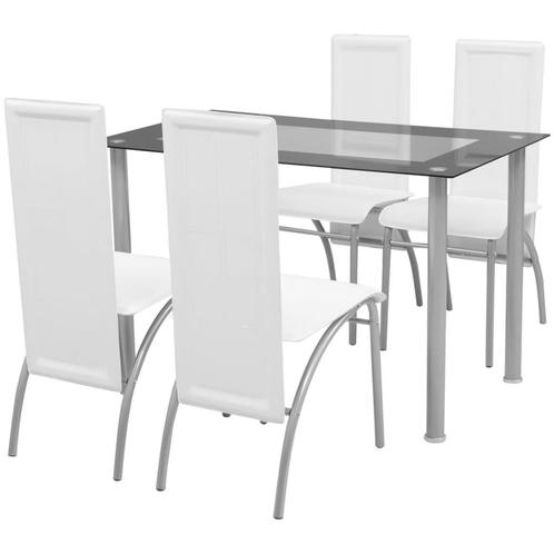 vidaXL Eetkamerset Wit 5-delige, Huis en Inrichting, Complete eetkamers, Nieuw, Verzenden