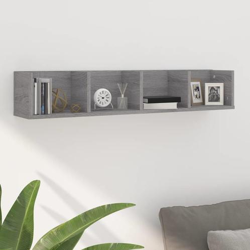 vidaXL Wandschap CD 100x18x18 cm bewerkt hout grijs sonoma, Huis en Inrichting, Woonaccessoires | Wandplanken en Boekenplanken