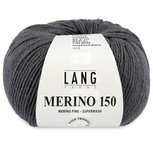 Lang Yarns Merino 150 - 03 steengrijs - Merinowol Garen, Hobby en Vrije tijd, Breien en Haken, Ophalen of Verzenden