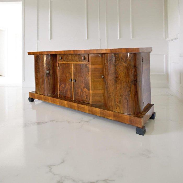 Dressoir - Messing, Walnoot, Antiek en Kunst, Kunst | Designobjecten