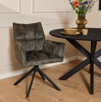 Eetkamerstoel Dani Velvet | Green | Met armleuning, Huis en Inrichting, Stoelen, Ophalen of Verzenden, Nieuw