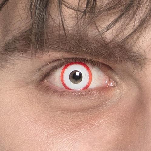 Halloween Kleurlenzen Wit Rood, Hobby en Vrije tijd, Feestartikelen, Nieuw, Verzenden
