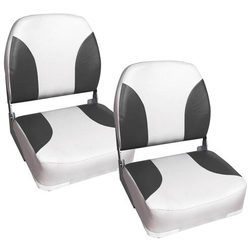 Bootstoel klapstoel kunstleer 41,5x39x51 cm set van 2 wit en, Watersport en Boten, Accessoires en Onderhoud, Nieuw, Verzenden