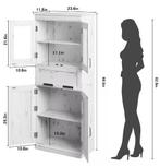 Hoge Badkamerkast met Glazen Deuren en Lade, Huis en Inrichting, Badkamer | Badkamermeubels, Verzenden, Nieuw