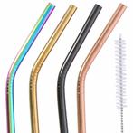 Alpina Herbruikbare RVS rietjes - Gekleurd - Duurzaam - I..., Huis en Inrichting, Keuken | Keukenbenodigdheden, Ophalen of Verzenden