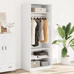 vidaXL Kledingkast 80x50x200 cm bewerkt hout wit, Huis en Inrichting, Verzenden, Nieuw