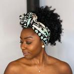 Afrikaanse hoofddoek / headwrap - Zwart Groene metallic Bogo, Nieuw, Ophalen of Verzenden