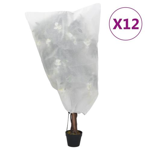vidaXL Plantenhoezen met trekkoord 12 st 70 g/m² 0,8x0,8 m, Tuin en Terras, Overige Tuin en Terras, Nieuw, Verzenden
