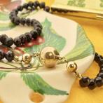 Antiek granaat kralencollier met gouden sierslot (Ketting), Sieraden, Tassen en Uiterlijk, Kettingen, Gebruikt, Overige kleuren