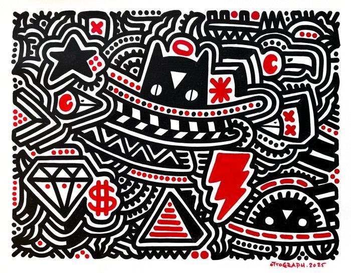 Ottograph - Thanks for your patience XL, Antiek en Kunst, Kunst | Schilderijen | Modern