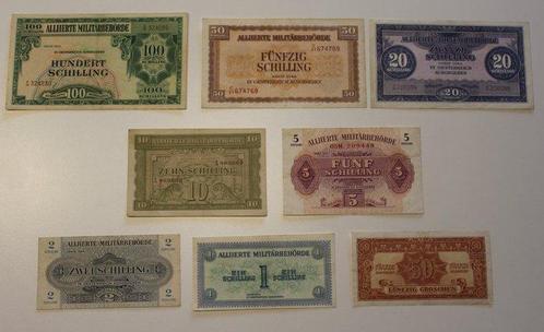 Oostenrijk. -  7 banknotes issued by the Allied 1944, Postzegels en Munten, Munten | Nederland