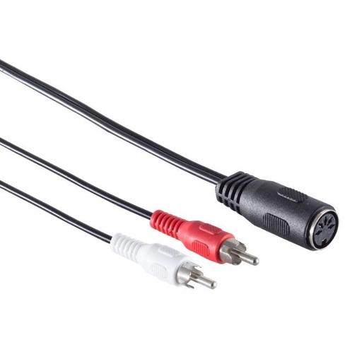 DIN 5-pins (v) - Tulp stereo 2RCA (m) audio, Audio, Tv en Foto, Overige Audio, Tv en Foto, Ophalen of Verzenden