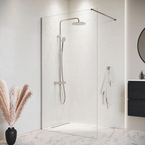 Douchewand Florida 120 x 200 cm Chroom – Inloopdouche 8 mm, Doe-het-zelf en Verbouw, Sanitair, Nieuw, Douche, Verzenden