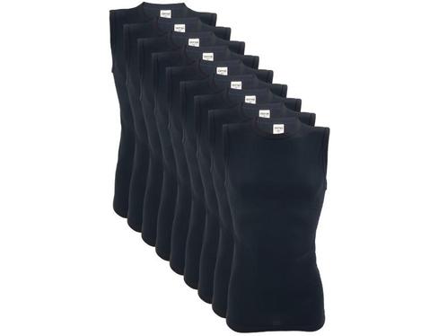 9 stuks SQOTTON® A-shirt - O-neck - mouwloos - Zwart, Kleding | Heren, Ondergoed, Verzenden