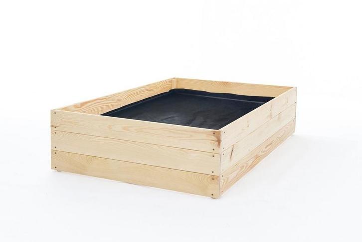 Moestuinbak - kweekbak - 120x120x27 cm - hout - met grond..., Tuin en Terras, Kweekspullen, Nieuw, Ophalen of Verzenden