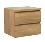 Wastafelkast Angela 60 x 48 cm Eiken Hangend Wastafelmeubel, Huis en Inrichting, Badkamer | Badkamermeubels, Verzenden, Nieuw