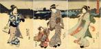 Origineel drieluik in houtsnede - Papier - Utagawa Kunisada