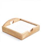Lunch Servethouder - 19,5x19,5x7cm - Mangohout met hart, Nieuw