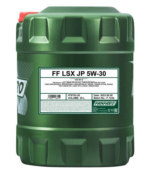 Fanfaro LSX JP 5W30 Synthetische Motorolie - 20 Liter, Auto diversen, Onderhoudsmiddelen, Verzenden