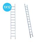 Eurostairs Ladder enkel recht 1x12 sporten, Doe-het-zelf en Verbouw, Ladders en Trappen, Verzenden, Nieuw, Ladder