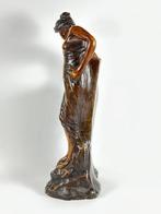 Bloempot - Art Nouveau Vrouw Sculptuur H 42 cm in, Antiek en Kunst, Kunst | Designobjecten