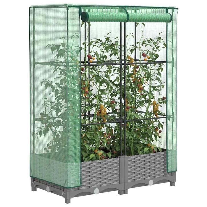 vidaXL Plantenbak verhoogd met kashoes 80x40x123 cm, Tuin en Terras, Bloembakken en Plantenbakken, Nieuw, Kunststof, Verzenden