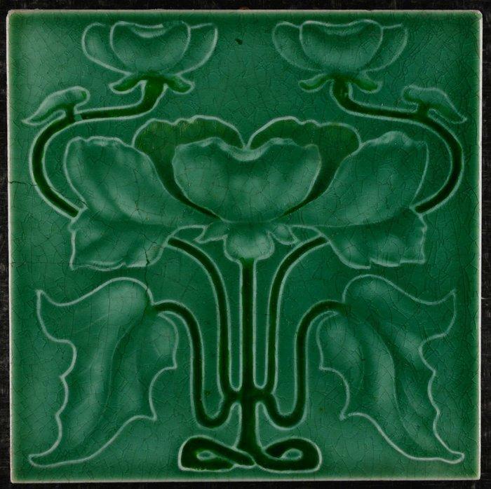 Jugendstil Tegel - floraal - T & R Boote, Burslem. - Art, Antiek en Kunst, Antiek | Glas en Kristal